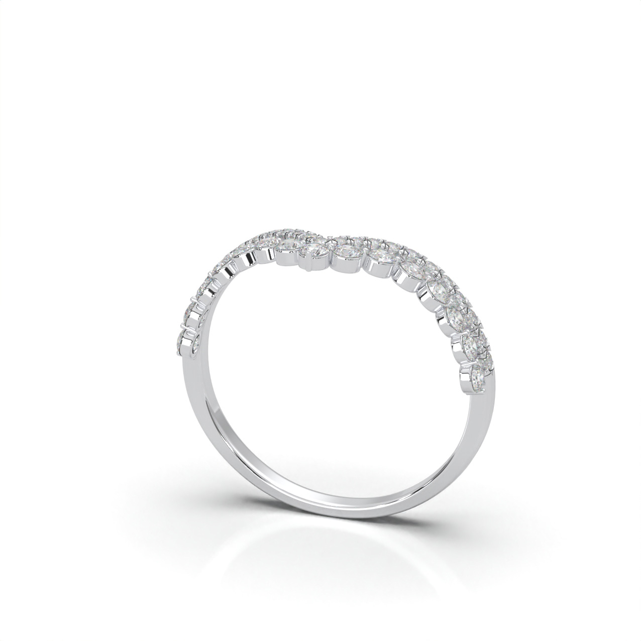 0.60 ct Lab Grown Diamond F VS Fancy Ring 14k White Gold product image
