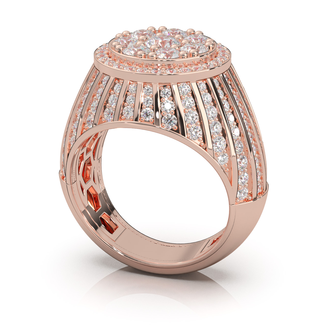 3.00 ct Lab Grown Diamond F VS Statement Ring 14k Rose Gold product image