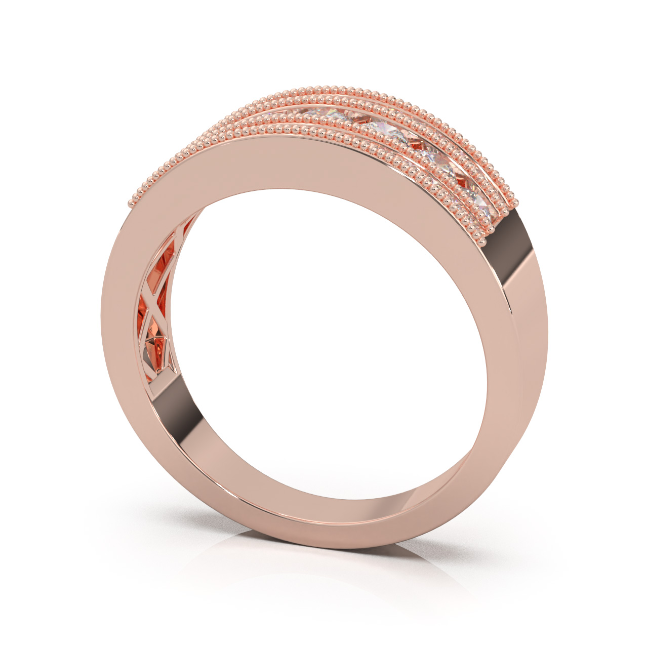 1.50 ct Lab Grown Diamond F VS Wedding Band 14k Rose Gold product image