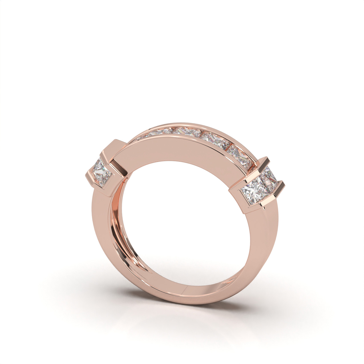 1.60 ct Lab Grown Diamond F VS Wedding Band 14k Rose Gold product image