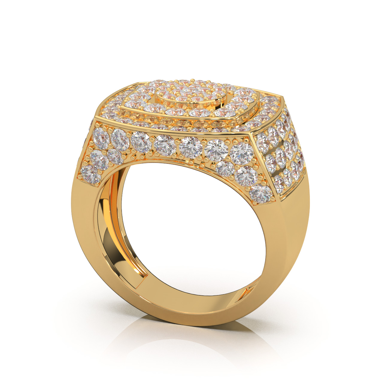 2.10 ct Lab Grown Diamond F VS Mens Ring 10k Yellow Gold product image