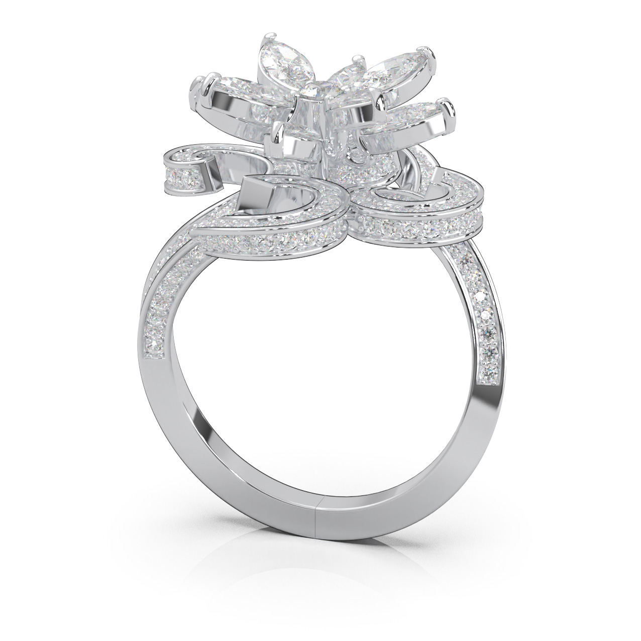 1.15 ct Lab Grown Diamond F VS Fancy Ring 10k White Gold product image