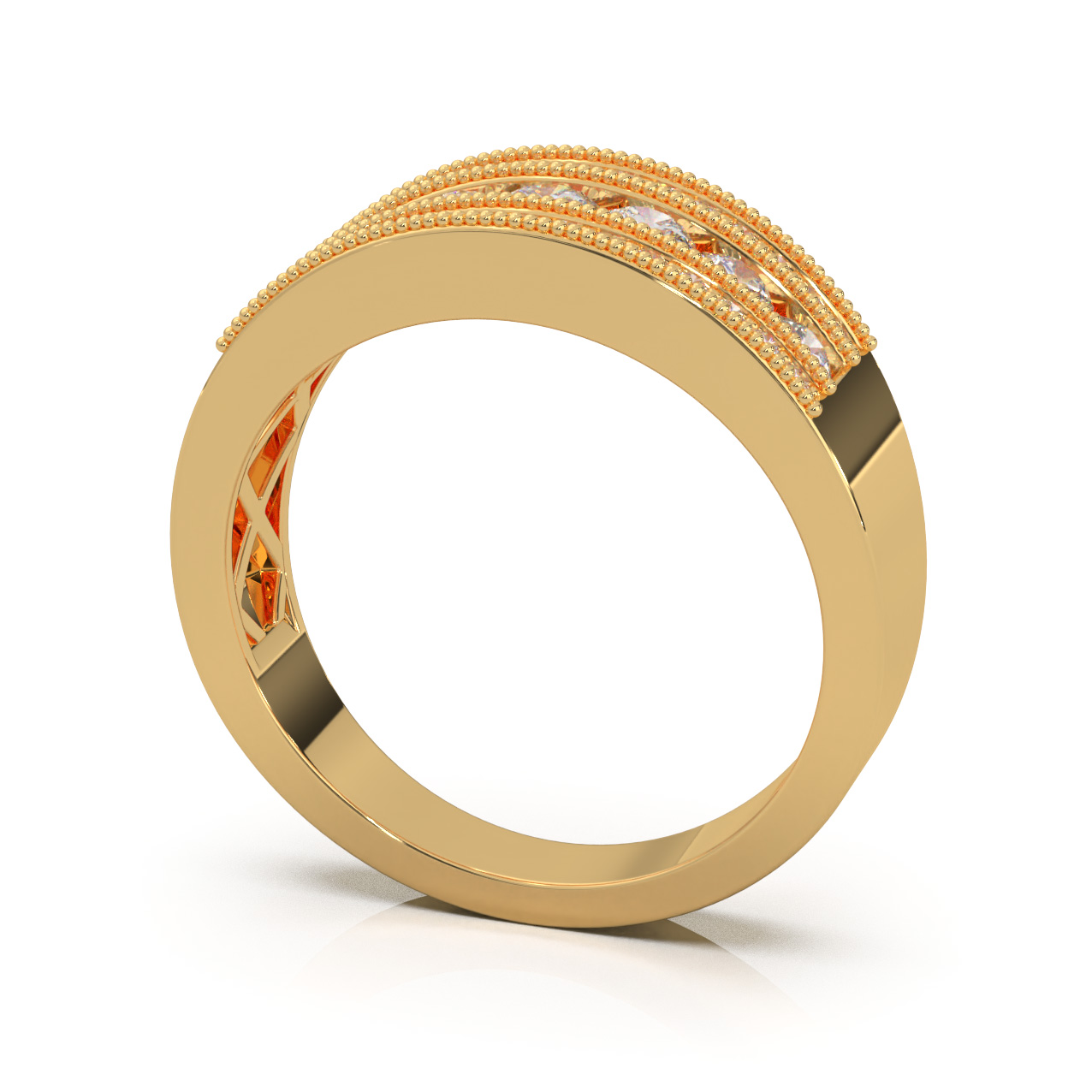 1.50 ct Lab Grown Diamond F VS Wedding Band 10k Yellow Gold product image