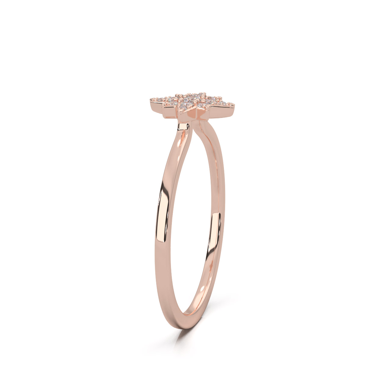 0.15 ct Lab Grown Diamond F VS Fancy Ring 14k Rose Gold - View 1