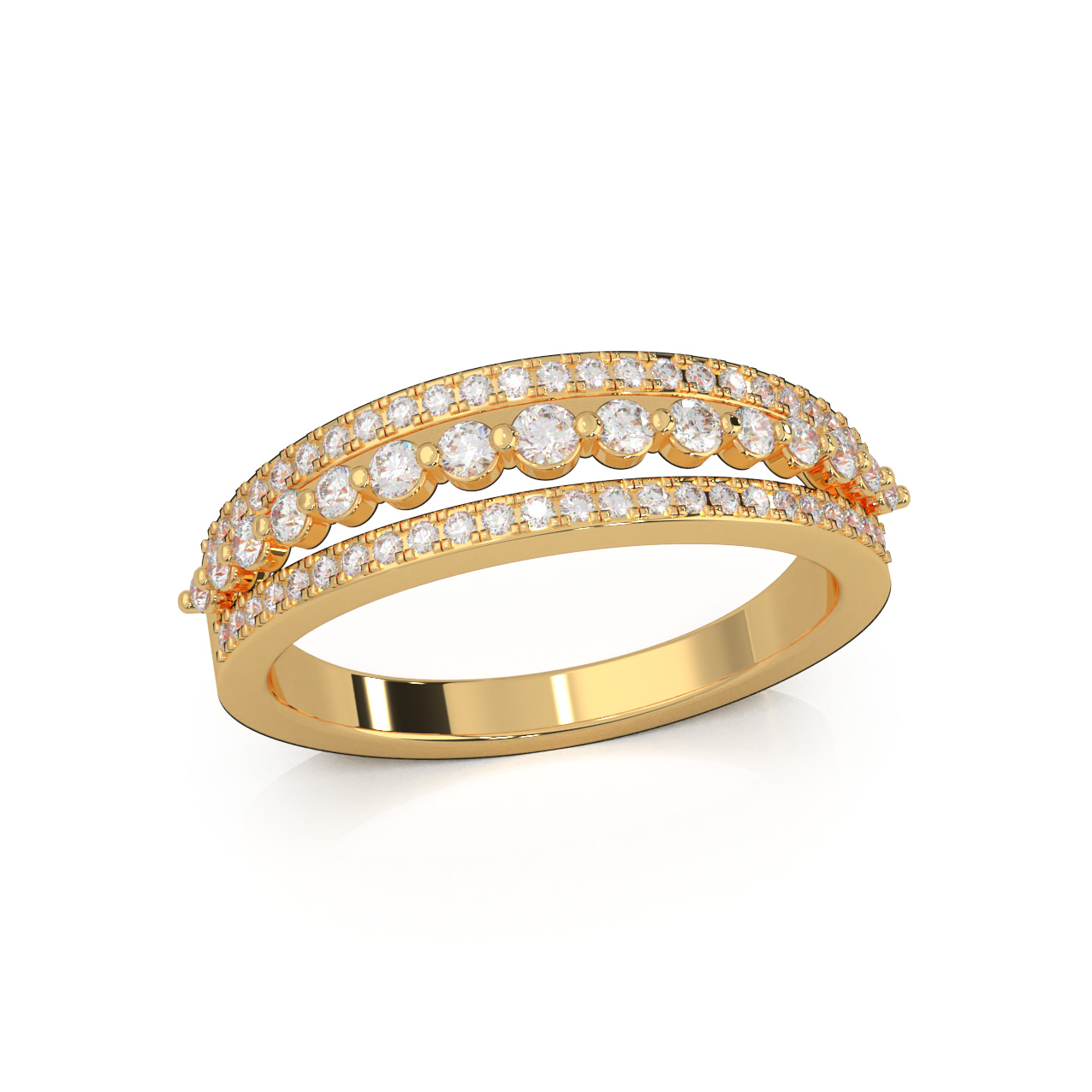 0.50 ct Lab Grown Diamond F VS Wedding Band 14k Yellow Gold - View 1