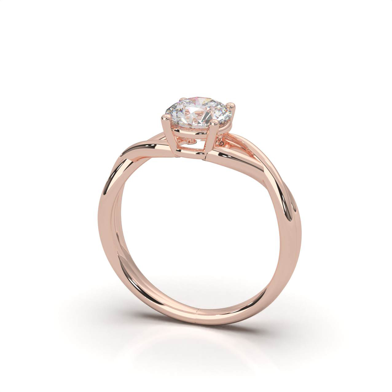 1.15 ct Lab Grown Diamond F VS Solitaire Ring 14k Rose Gold - View 1