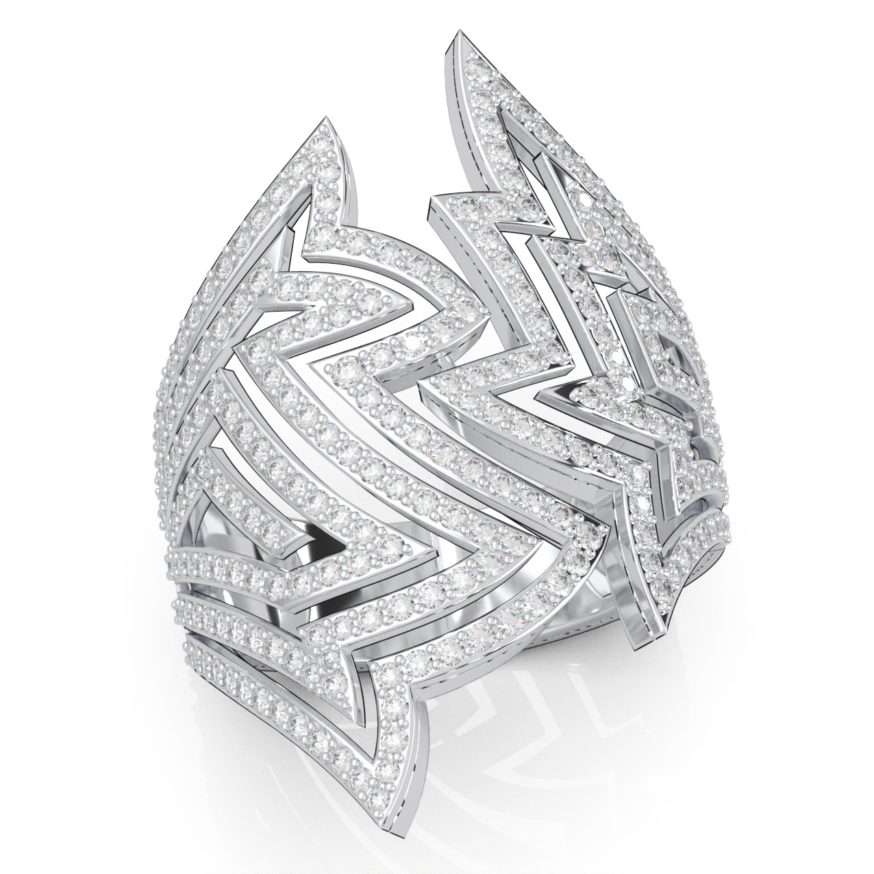 1.25 ct Lab Grown Diamond F VS Fancy Ring 14k White Gold - View 1