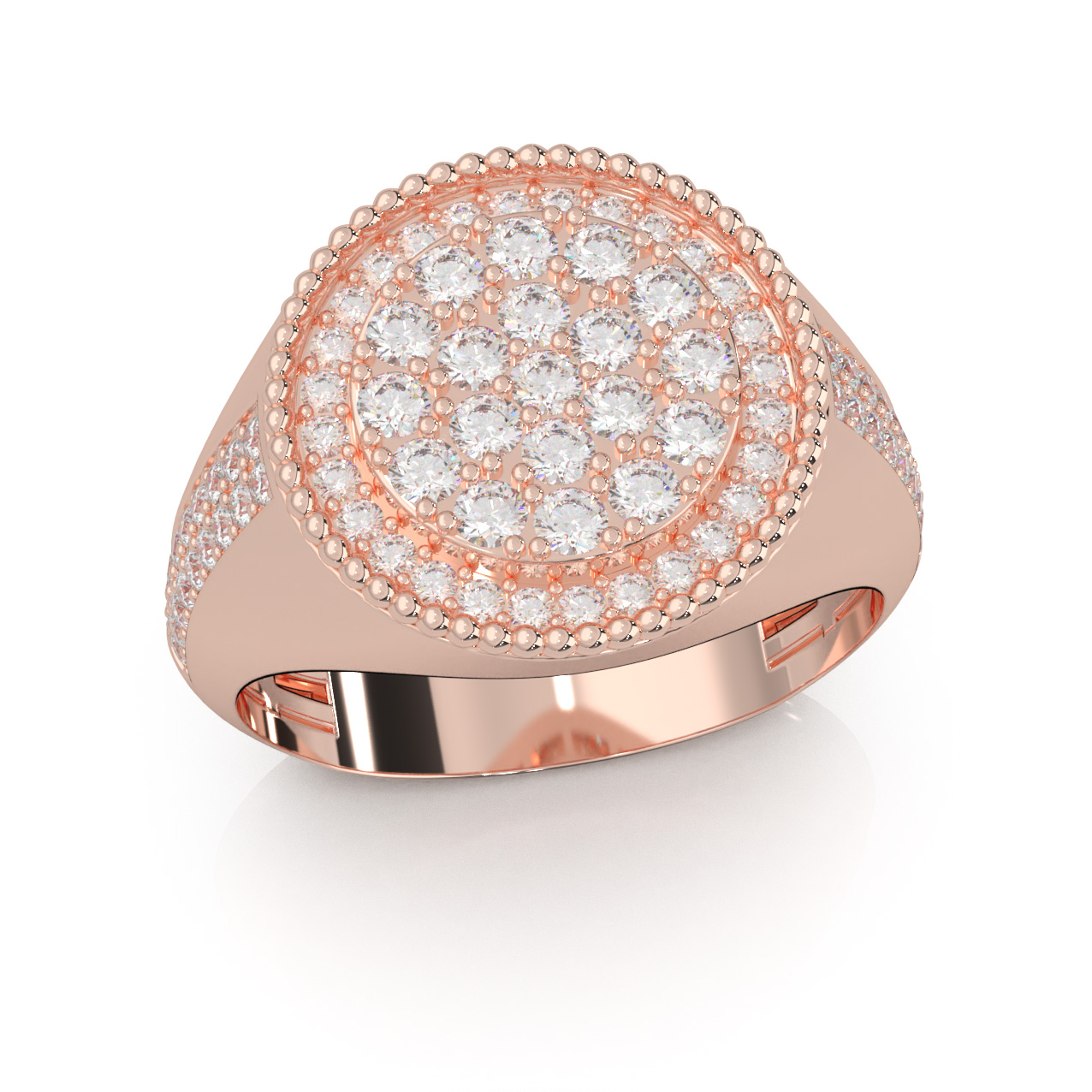 1.40 ct Lab Grown Diamond F VS Mens Ring 14k Rose Gold - View 1