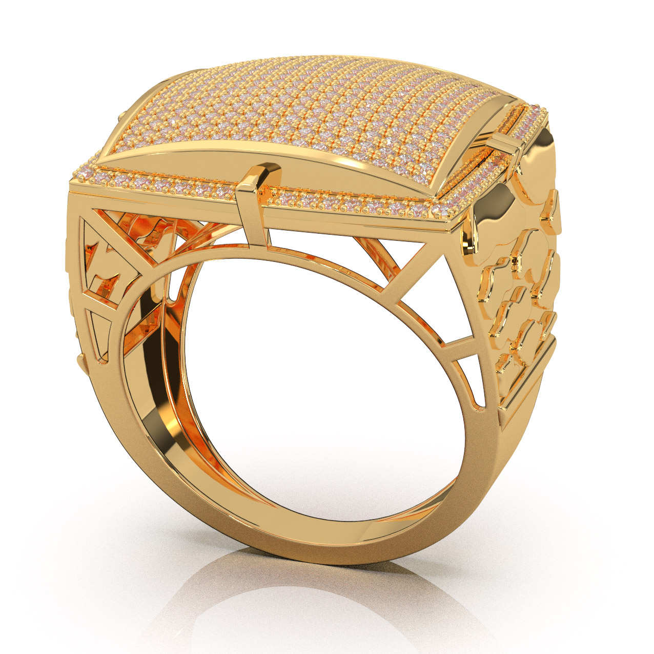 1.60 ct Lab Grown Diamond F VS Statement Ring 14k Yellow Gold - View 1