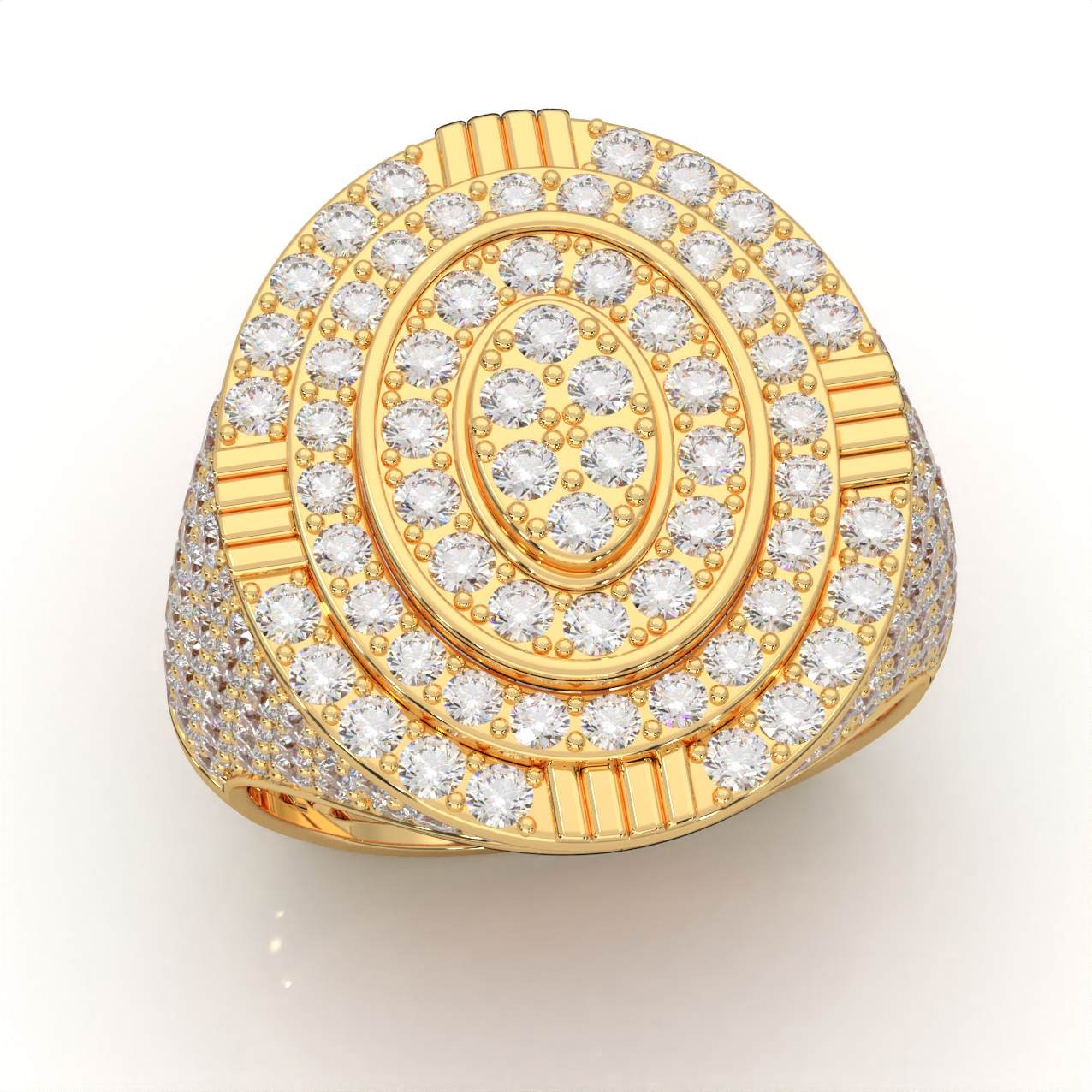 3.90 ct Lab Grown Diamond F VS Statement Ring 14k Yellow Gold - View 1