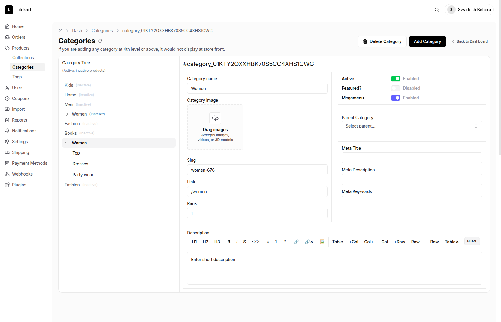 Categories - Litkart Admin